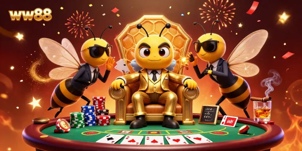 Experience thrilling casino gameplay with ww88 featuring lively characters in a bustling gaming scene.