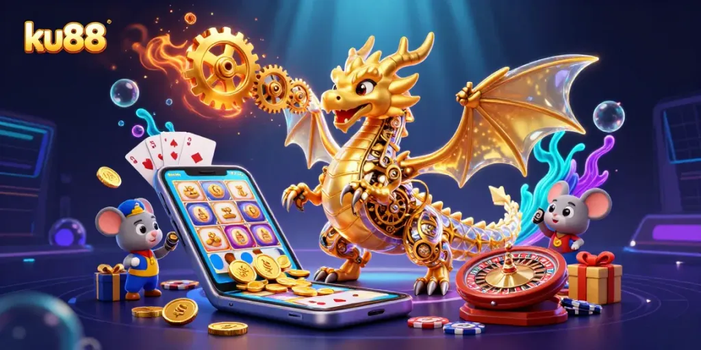 Engage with the ku88 online casino experience featuring vibrant 3D gameplay elements.
