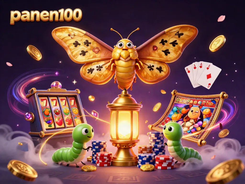 Spin the winning reels at panen100, featuring vibrant 3D casino elements and mythical characters.