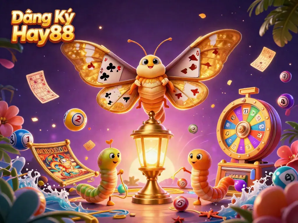 Experience vivid gameplay through Đăng Ký Hay88 and vibrant lottery elements in a dazzling scene.