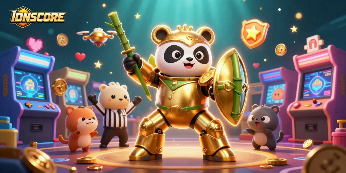 Engage in thrilling gameplay with IDNSCORE showcasing vibrant 3D casino elements in dynamic action.