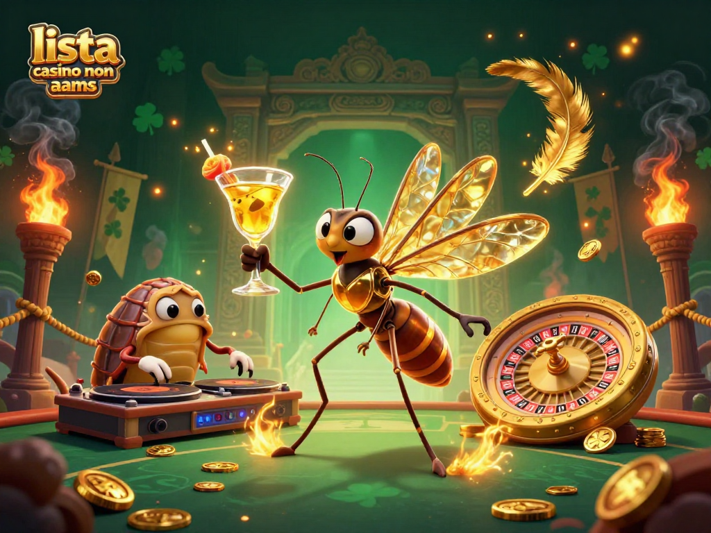 Scopri la lista casino non aams con un'illustrazione 3D di un museo con mascotte e roulette
