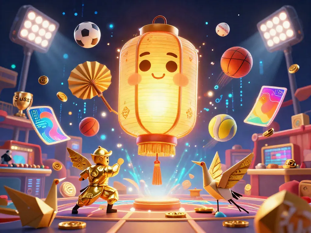 Experience thrill at u888 ph with a vibrant illustration of gaming elements from a night market casino.