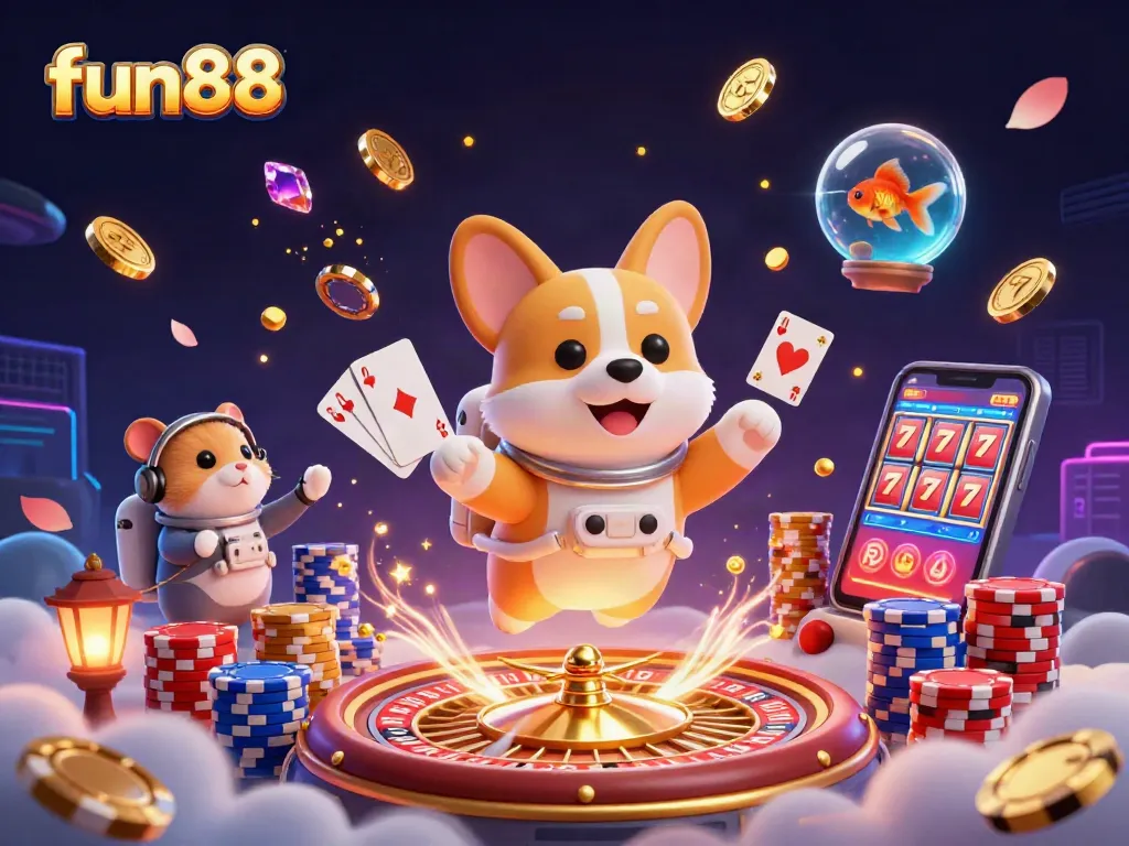 Experience interactive adventures with fun88's vibrant online casino games and illustrations.