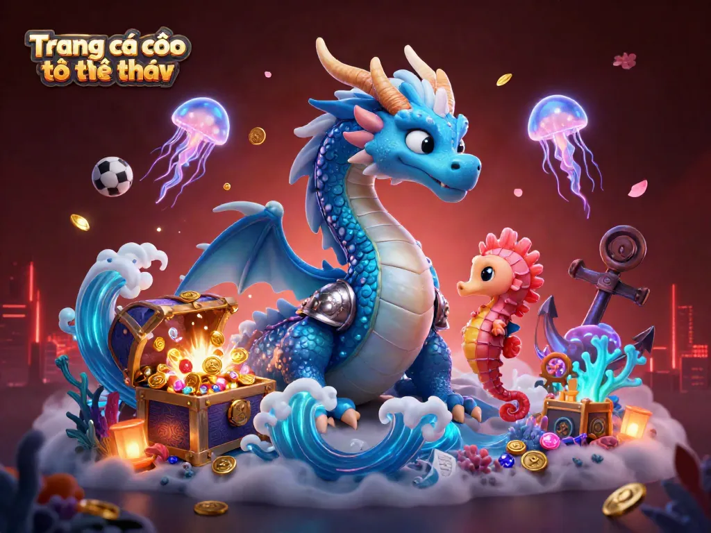 Engage in Trang cá cược thể thao with a vibrant underwater scene full of sports betting excitement and dynamic characters.