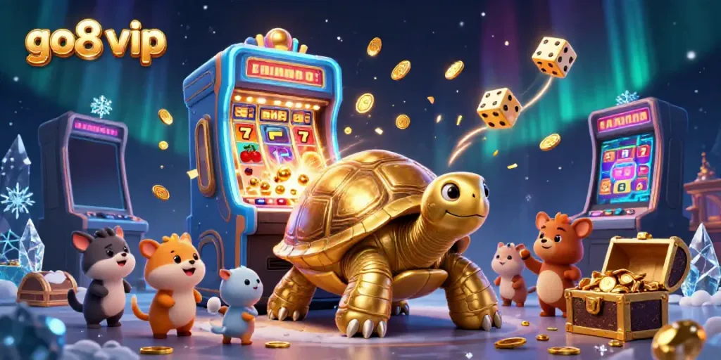 Experience exciting gaming action with go8 vip, featuring vibrant gold coins and dynamic casino elements.