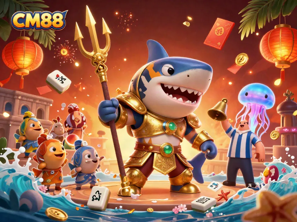 Engage in thrilling gambling action at CM88 with our vibrant underwater casino illustration.