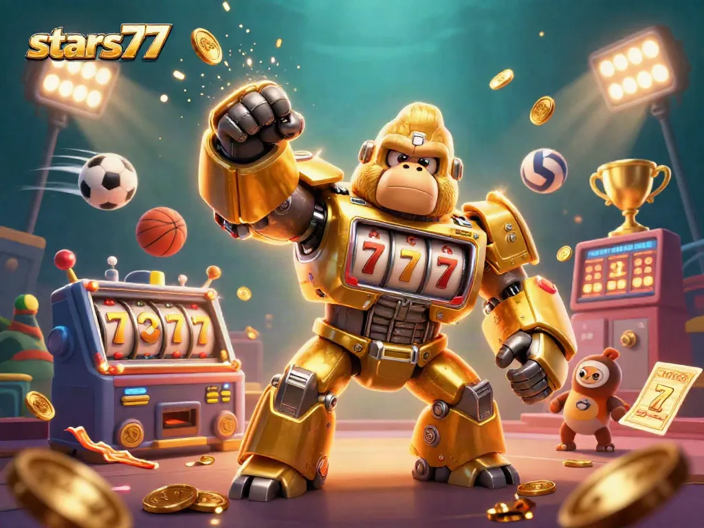Gorila emas transformer mekanik bertenaga mesin slot menunjukkan kemenangan besar di stars77.